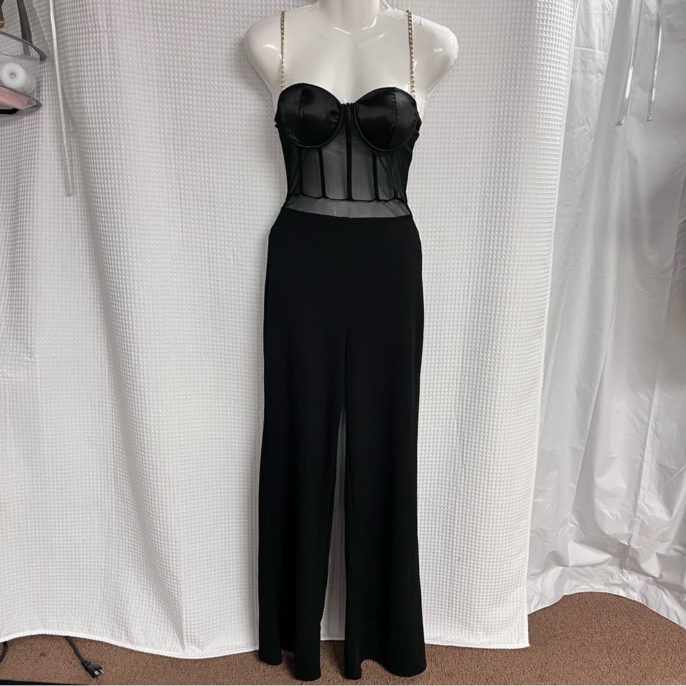 Primi ladies Black Bustier Jumpsuit size medium